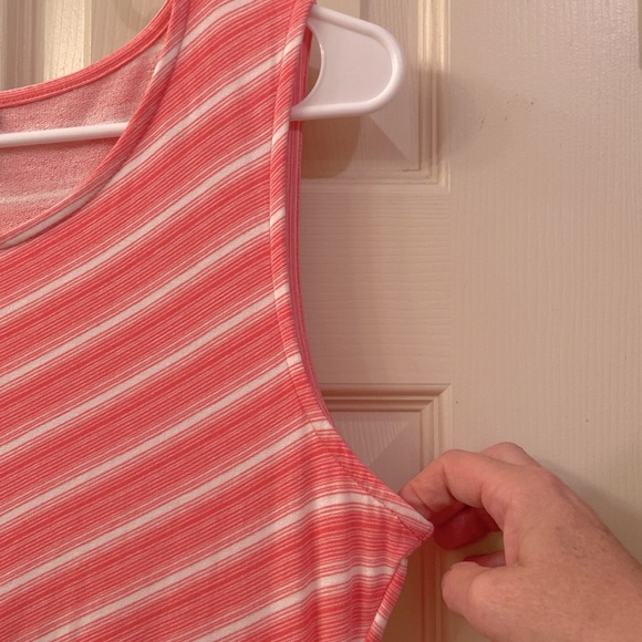 Talbots Dress Sleeveless Tie at Waist Casual Beach Pink White Stripe WM SZ M - Picture 6 of 11